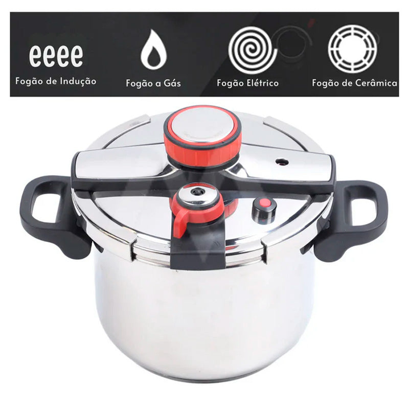 [Leve 2 Pague 1] Panela de Pressão Aço Inoxidável - À Prova De Explosões + BRINDE: Kit Utensílios