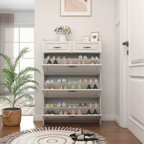 Armário de Sapatos com 3 Portas e 2 Gavetas